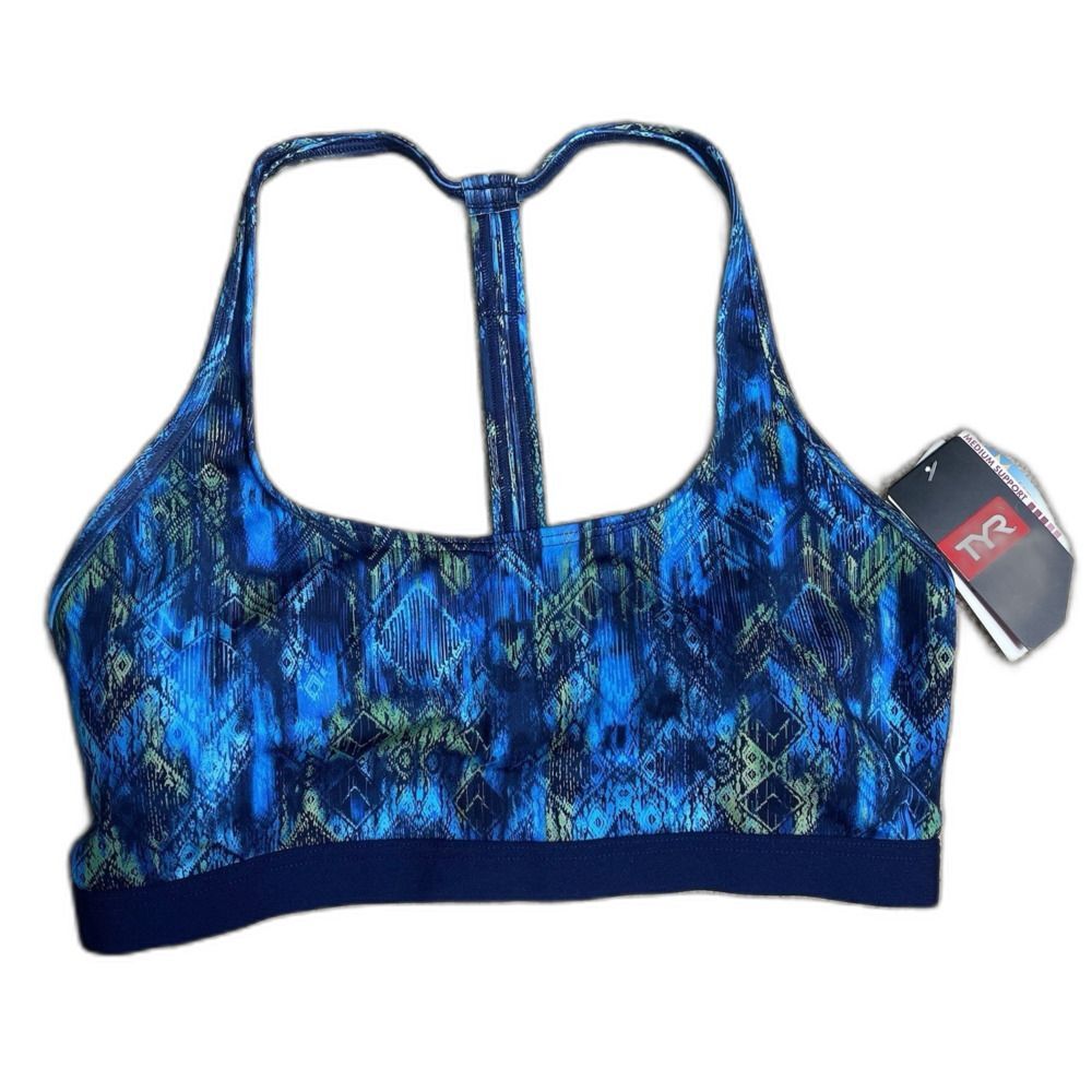 TYR Women's Swimwear Kamali Harper Athletic Bra Top Only Blue Size XL- NWT